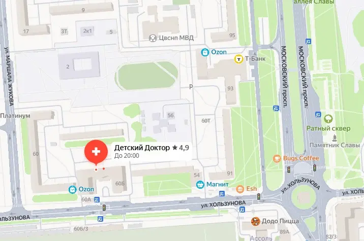Скриншот 28-07-2025 155758.jpg Детский Доктор, открыть карту в Яндексе